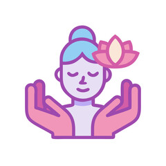 Spa and Wellness: Woman with Lotus Flower Illustration