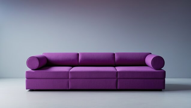 Versatile purple headrest sofa set with expandability feature