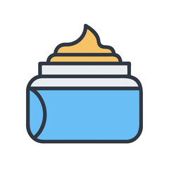 Vector illustration of skincare cream container on black background