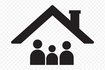Set of family home vector icon illustration. family at home icon on Transparent Background. EPS 10.