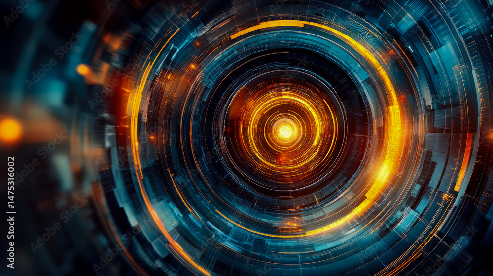 Poster abstract data stream: circular motion of digital information hub