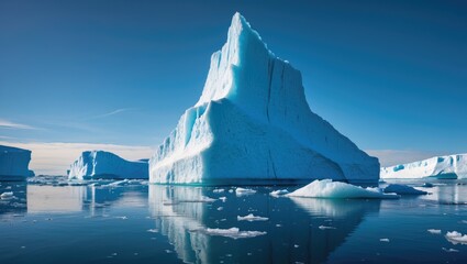 Huge ice cliffs dominate the Arctic landscape at Disko Bay
