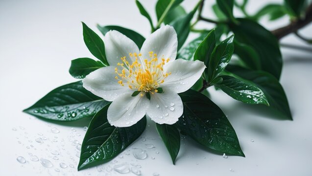 Orange blossom isolated with a plain backdrop