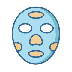 Vector illustration of a facial sheet mask treatment