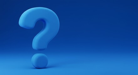 Blue Question Mark: 3D Render Image