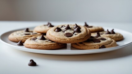 Yummy chocolate chip cookies made from scratch in the bakery