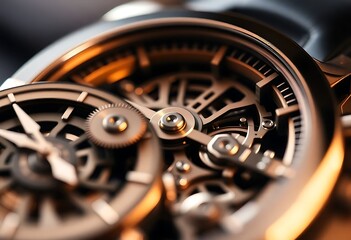 Fototapeta premium close up view of a watch face