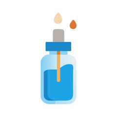 Essential oil bottle with dropper on solid black background