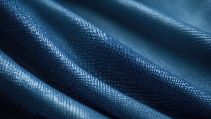 Fototapeta premium Background of silk fabric wallpaper displaying a blue textile pattern