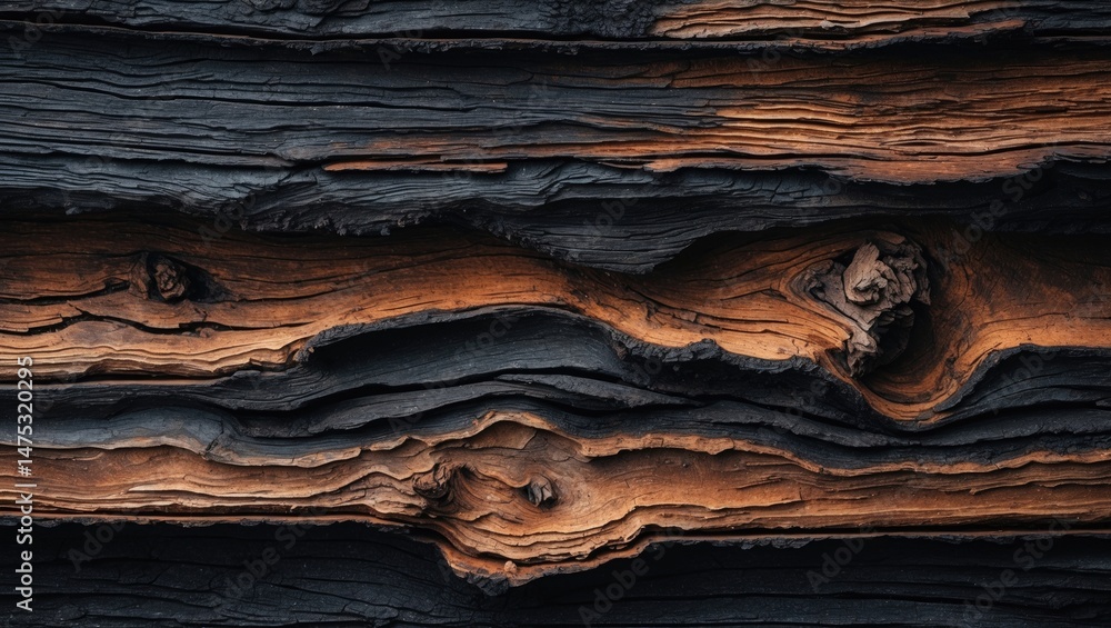 Poster charred surface with abstract pattern for background