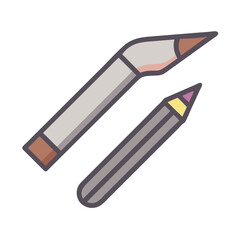 Two colored pencils on a black background illustration stock
