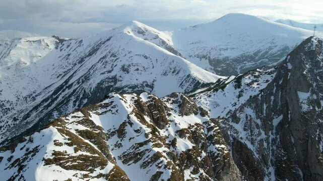 Giewont rock mountain massif winter snow near Zakopane Poland