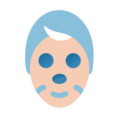 Fototapeta premium Blue face mask treatment on human face illustration