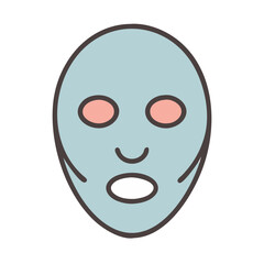 Illustration of a facial mask against a black background