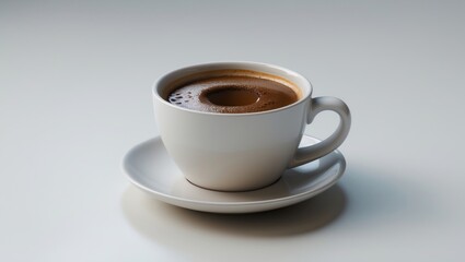 Obraz premium Caffeine-filled espresso in a ceramic cup for breakfast