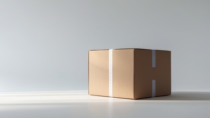 Obraz premium Extreme close-up of a stack of boxes on a plain white background