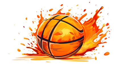 Detailed Cartoon Basketball Vector Illustration for Sports Fans and Children's Products