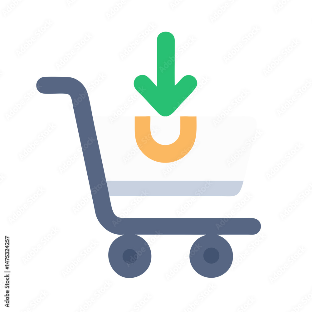 Poster adding to cart illustration for e-commerce platform design