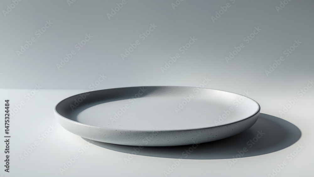 Poster clipping path provided for an isolated empty marble plate on background.