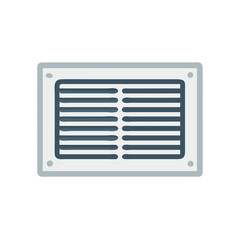 Isolated Air Ventilation Grille on White Background Flat Vector