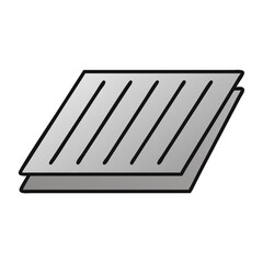 Two overlapping metal sheets with parallel groove pattern isolated