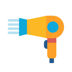 Stylized hair dryer with nozzle and handle on black