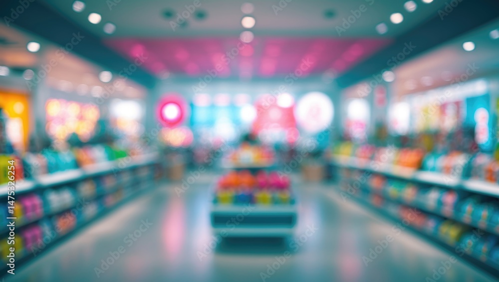 Poster shallow depth of field inside a busy mall for store backdrop