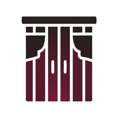 Abstract theatrical curtains and wooden stage vector graphic design