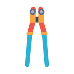 Illustration of pruning shears on plain White Background