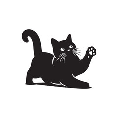 British Shorthair Vector Silhouette: Iconic and Sturdy Cat Illustration in Clean Vector Style, Showcasing the Breed’s Round Face, Plush Coat, and Distinctive Stocky Build in Profile.
