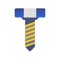 Single Flat Vector Illustration of a Construction Screw