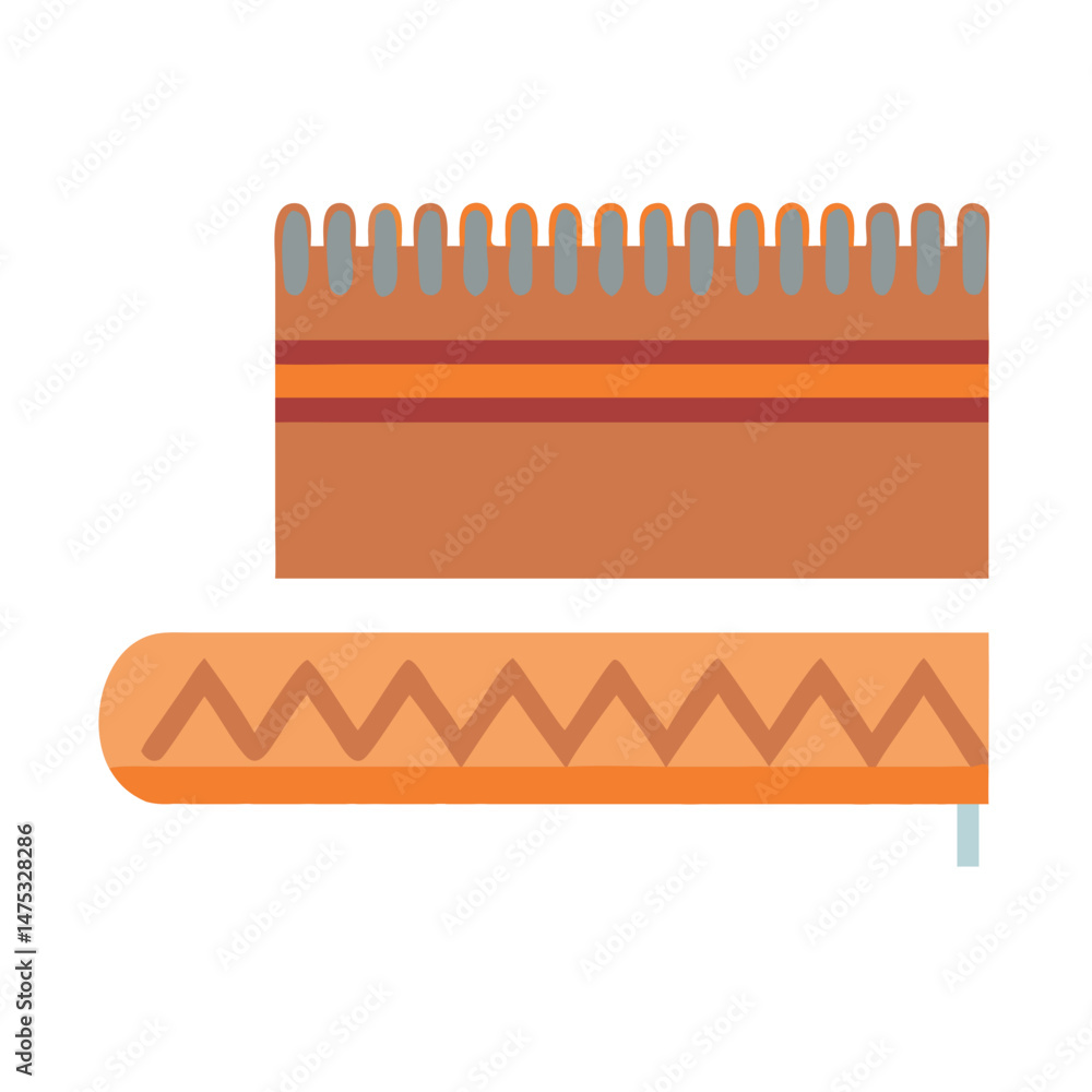 Poster two closed notebooks on a white background in flat style