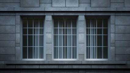 Fototapeta premium Window frame and exterior wall backdrop