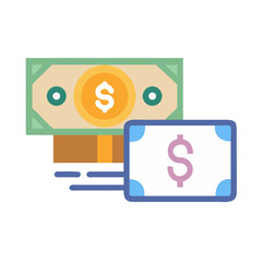 Flat vector money icon design symbolizing financial transactions