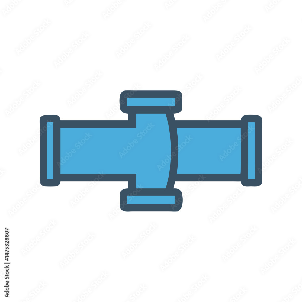 Poster isolated illustration of pipeline fitting on white background centered