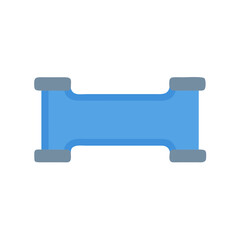 Blue ab roller exercise wheel flat design illustration