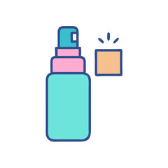 Colorful cartoon spray bottle with a lid illustration
