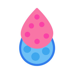 Modern abstract geometrical pink and blue design on black