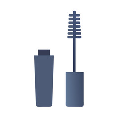 Minimalist mascara illustration on a black background graphic design