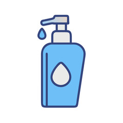 Fototapeta premium Blue hand sanitizer bottle vector illustration on black background