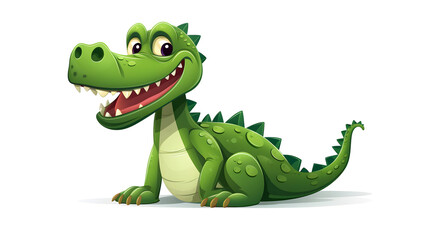 Obraz premium Detailed Cartoon Crocodile Vector Illustration Isolated on White Background