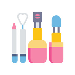 Flat design illustration of nail and beauty care tools