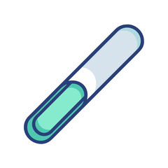 Nail file icon with soft color and dark outline