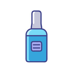 Blue bottle icon design isolated on black background