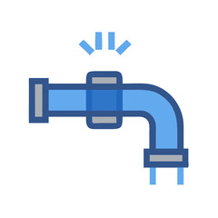 Obraz premium Blue pipeline leak vector on White Background flat design