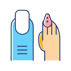 Illustrated hands displaying fingernails with unique manicure style