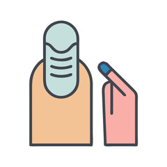 Creative nail design and manicure process with graphic elements