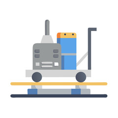 Cartoon style drilling machine isolated on White Background