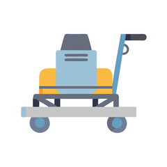 Flat illustration of luggage cart isolated on White Background