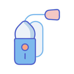 Modern graphic of medical nebulizer in flat style design